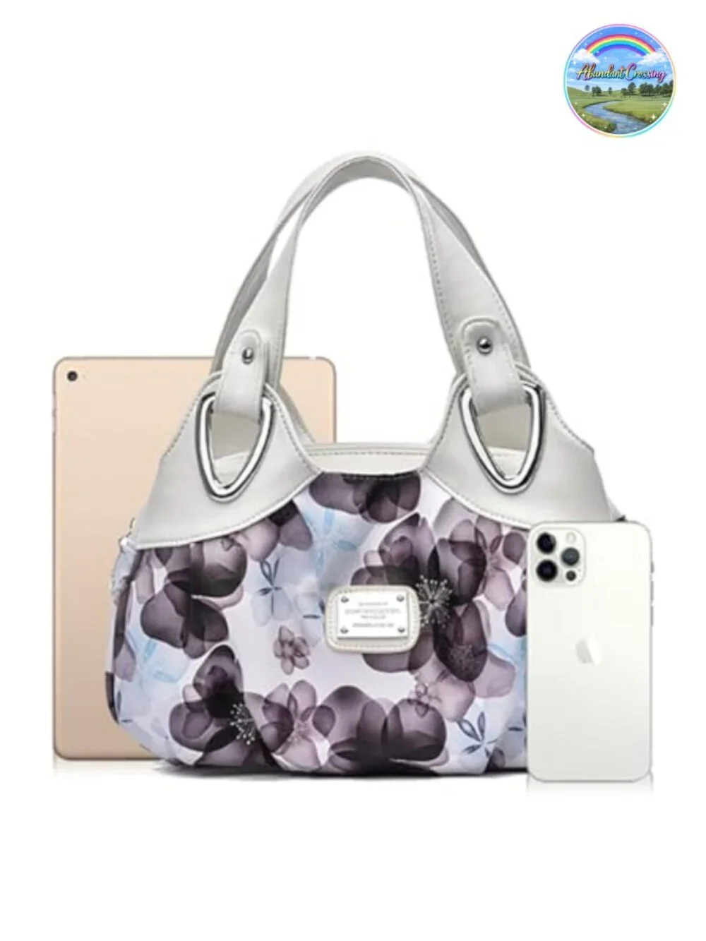 Fashion Vegan Leather Multi Pocket Large Tote Satchel Printed Hobo Bag
